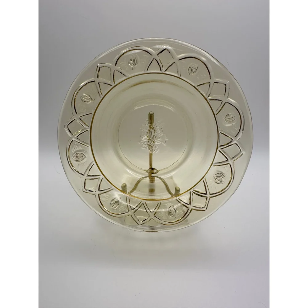 1930s Federal Glass “Rosemary” Dutch Rose Depression Glass Fruit Bowl Set (4)